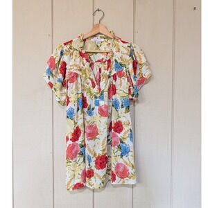 Rose&Olive Multicolor Floral Ruffle Sleeve Blouse Women's 1X